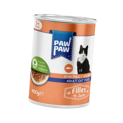 PawPaw Yetişkin Kediler için Somonlu Fillet In Jelly Tam Yaş Mama