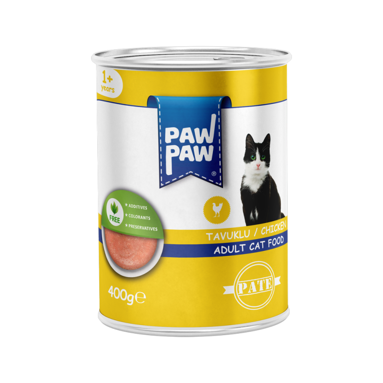 PawPaw Yetişkin Kediler için Tavuklu Pate Tam Yaş Mama